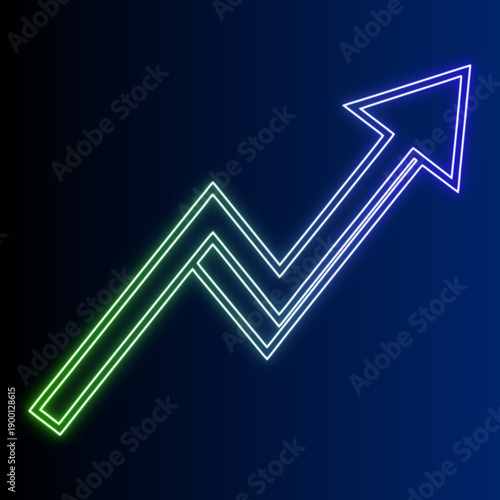 Rising Chart With Neon Glow