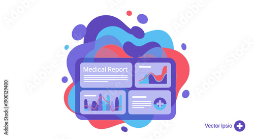 Medical Report Infographic Template with Charts and Graphs.