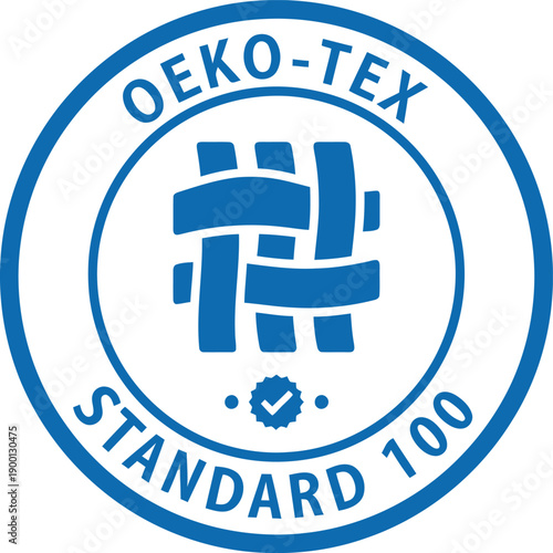 OEKO-TEX Standard 100 Certified Textile Safety Label Icon for Eco-Friendly Fabrics and Sustainable Products