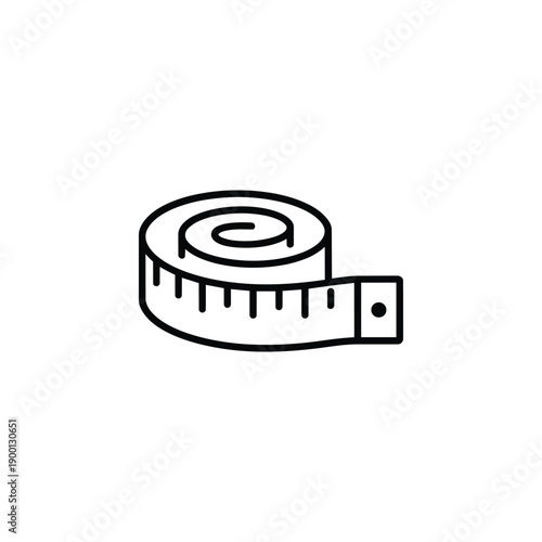 Measuring Tape Vector Icon for Healthy Fitness Weight Loss and Body Measurement
