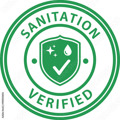 Sanitation Verified Badge Icon – Cleanliness Certification Seal for Hygiene and Safety Standards