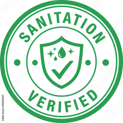 Sanitation Verified Badge Icon – Cleanliness Certification Seal for Hygiene and Safety Standards