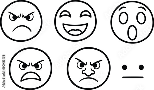 Angry Face Emoji with Furrowed Brow and Frowning Expression