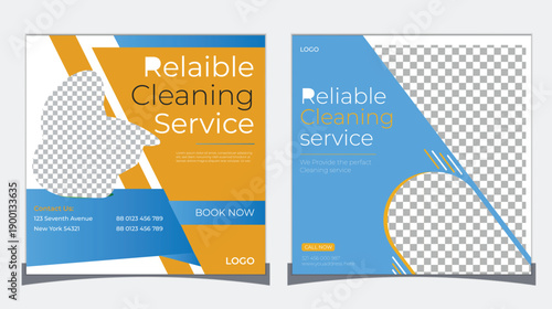 cleaning service social media post design template and instagram promotion social media post and web banner design template