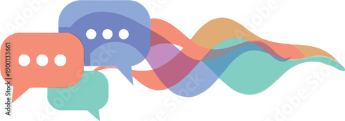 Minimalist Speech Bubble with Three Dots on Coral Background, Simple Design Elements