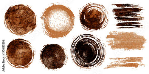 Dynamic black ink splash and splatter abstract art on white background