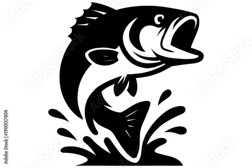 fish tattoo vector,
Monochrome Jumping Fish – Vintage Engraved Vector Illustration