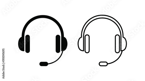 Headset Icons with Microphone