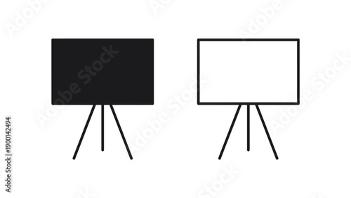 Black and White Presentation Boards on Tripod Stands
