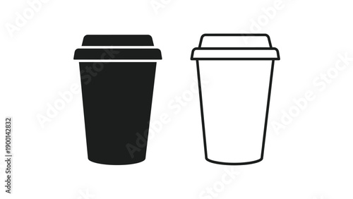 Black and White Disposable Coffee Cups
