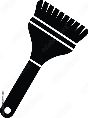 Detail brush silhouette vector art illustration and minimal black and white design