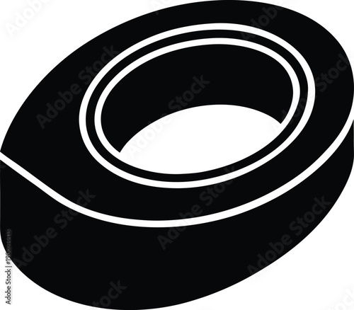 Double sided tape silhouette vector art illustration and minimal black and white design