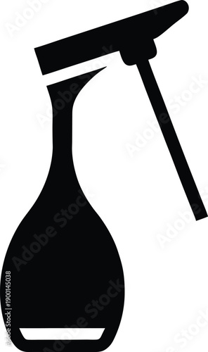 Glass cleaner silhouette vector art illustration and minimal black and white design