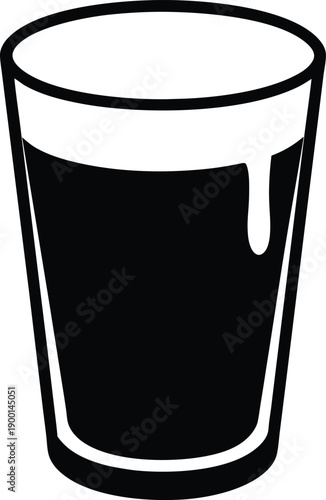 Glass paint silhouette vector art illustration and minimal black and white design