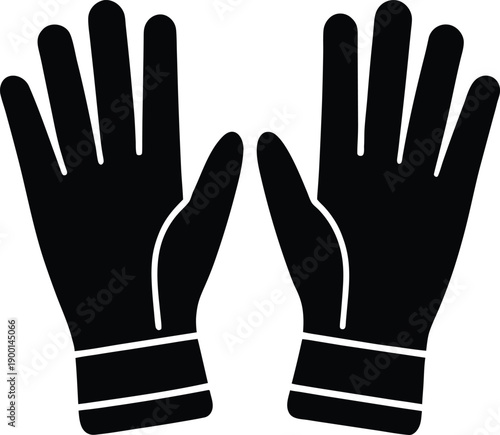 Gloves silhouette vector art illustration and minimal black and white design