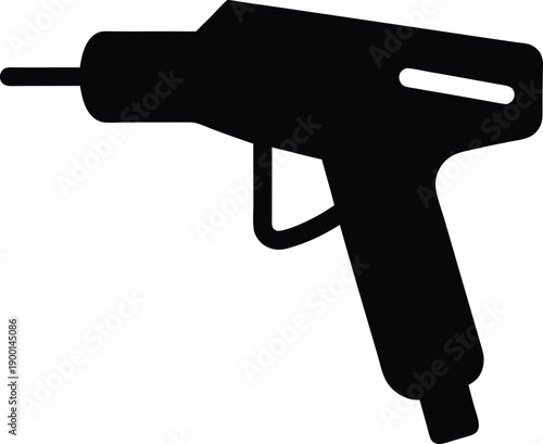 Glue gun silhouette vector art illustration and minimal black and white design