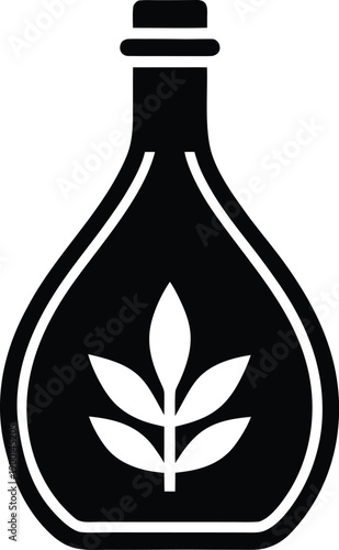 Linseed Oil silhouette vector art Illustration
