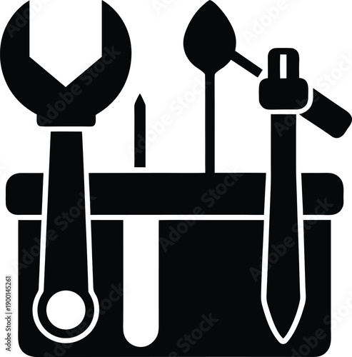 Modeling Tools silhouette vector art Illustration