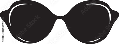 Black cat-eye sunglasses icon, vector illustration for mockup or branding, isolated on transparent background