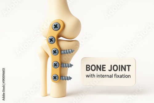 Close-up view of surgical bone joint internal fixation in a clinical medical environment