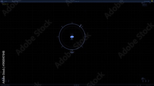 Wallpaper Mural Hud animation showing a circular interface with a central object in a simulated environment during a tech demonstration Torontodigital.ca