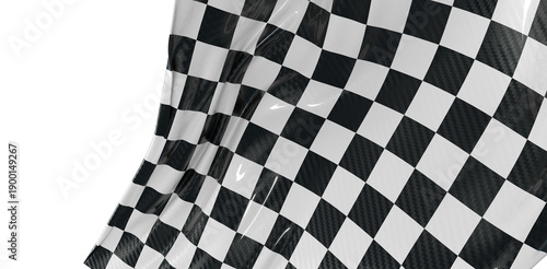 Foto A close-up of a waving checkerboard flag isolated on a white background, perfect