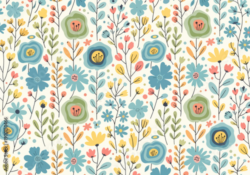 Classic vintage floral seamless design with modern feel