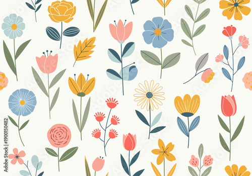 seamless pattern with tulips