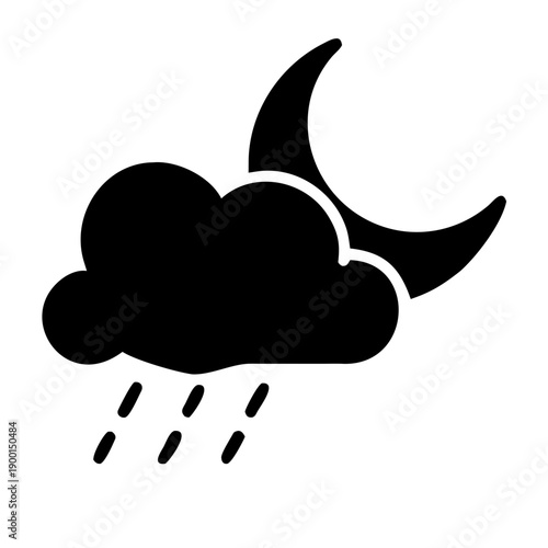 Minimalist black cat silhouette jumping in moonlit night sky with scattered stars vector illustration