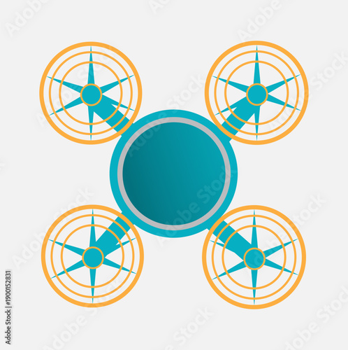 Quadcopter Drone Top View Icon
