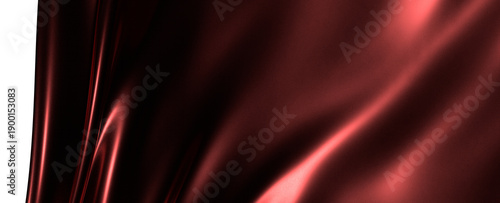 Luxurious abstract background with red silk fabric. Ideal for design, fashion, and texture concepts. Evokes feelings of