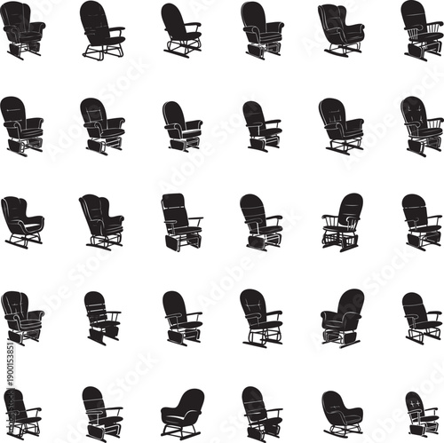 Glider chair silhouette isolated with white background