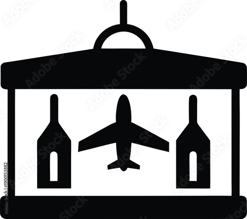 Duty Free Shop Airplane Bottles Icon