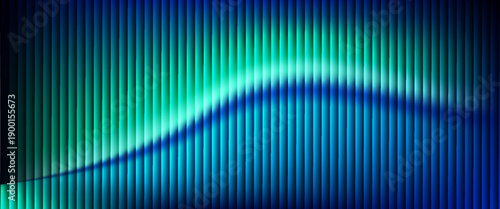 Futuristic neon texture with vibrant shades of blue green gradients and bright smooth fluted vertical lines. Bold dynamic design blending smooth tones and radiant colors for modern visual art project