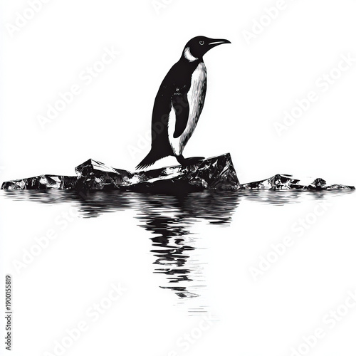 Beautiful Penguin silhouett...