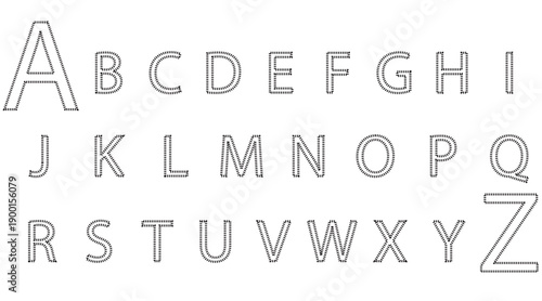 Uppercase Alphabet Outline Coloring Page