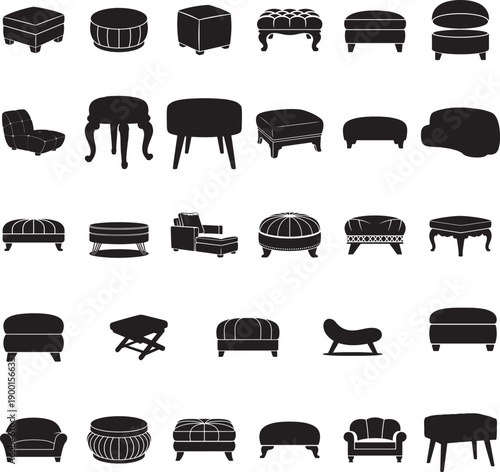 Luxury ottoman silhouette isolated with white background