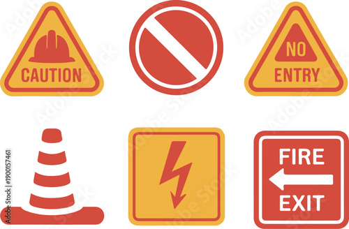 Construction and maintenance icons set