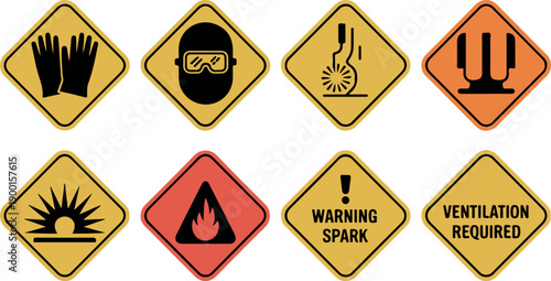 Hazardous materials warning signs and symbols