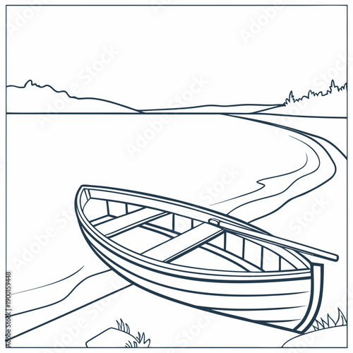 A serene and picturesque scene of a boat on a calm river.