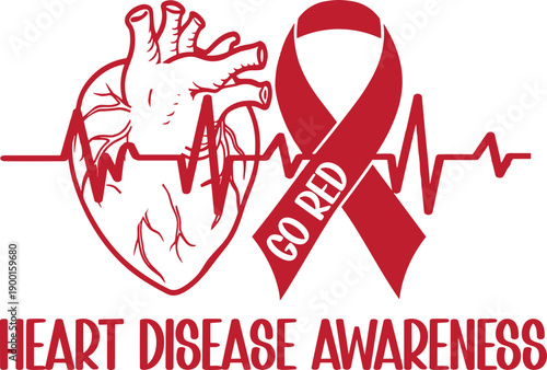 Heart Disease Awareness Go Red Svg, Heart Disease Awareness Svg, Red Heart svg
