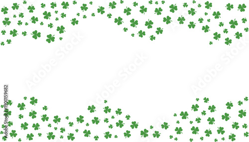 Green Clover Leaf Border Frame Background For St Patrick's Day Banner Invitation And Card Design vector