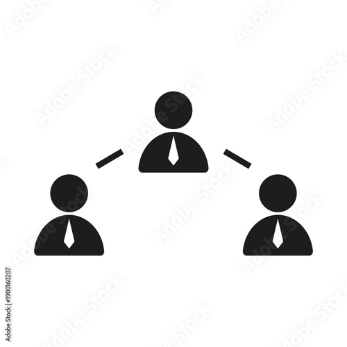 Corporate leadership icon. Management hierarchy Vector. People network symbol. Professional personnel group chart.