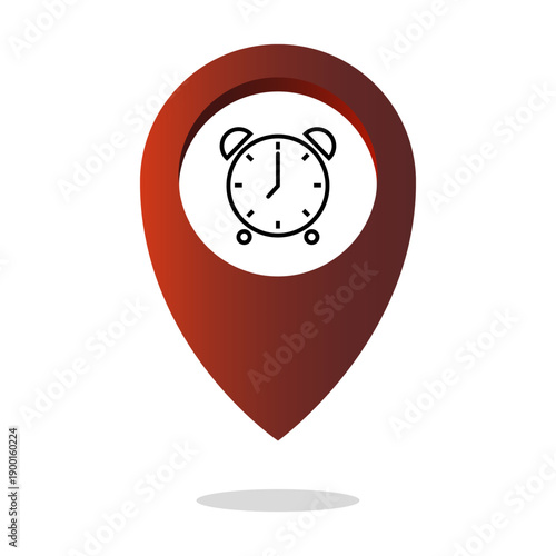 Professional alarms Vector. Chronometers timings locations. Midnight chronometer points. Timetables scheduler markers.