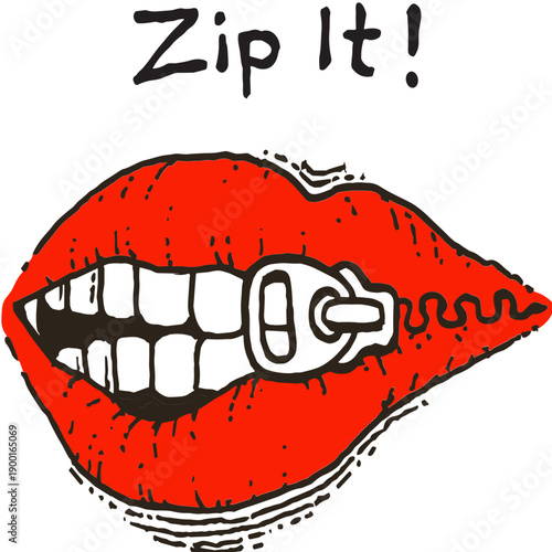 Zip It Lips svg, Zipper Red Lip svg, Glossy Mouth with Gold Zip svg , Silence svg, Secret Meme svg
