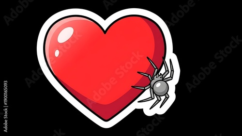 Vibrant red backdrop featuring a prominent circular frame and an abundance of small hearts, symbolizing deep affection