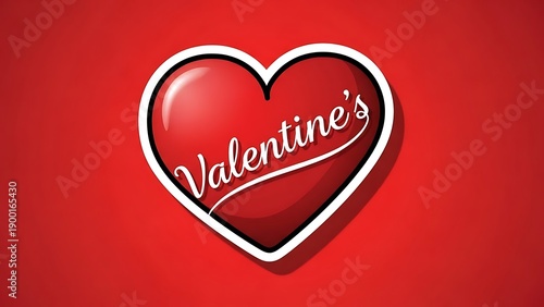 Vibrant red backdrop featuring a prominent circular frame and an abundance of small hearts, symbolizing deep affection