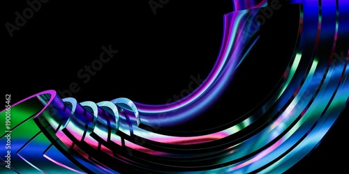 Εκτύπωση καμβά A vibrant abstract background featuring a Iridescent prominent curved glass shap
