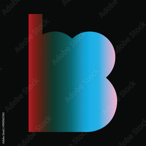 Modern Letter B and Heart Shape Logo Design