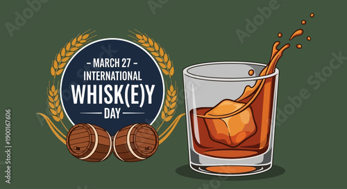 Celebrate International Whiskey Day with a glass of whiskey on the rocks